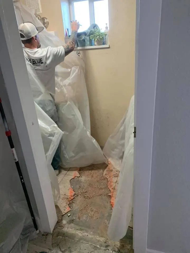 demolition in progress, bathroom renovation