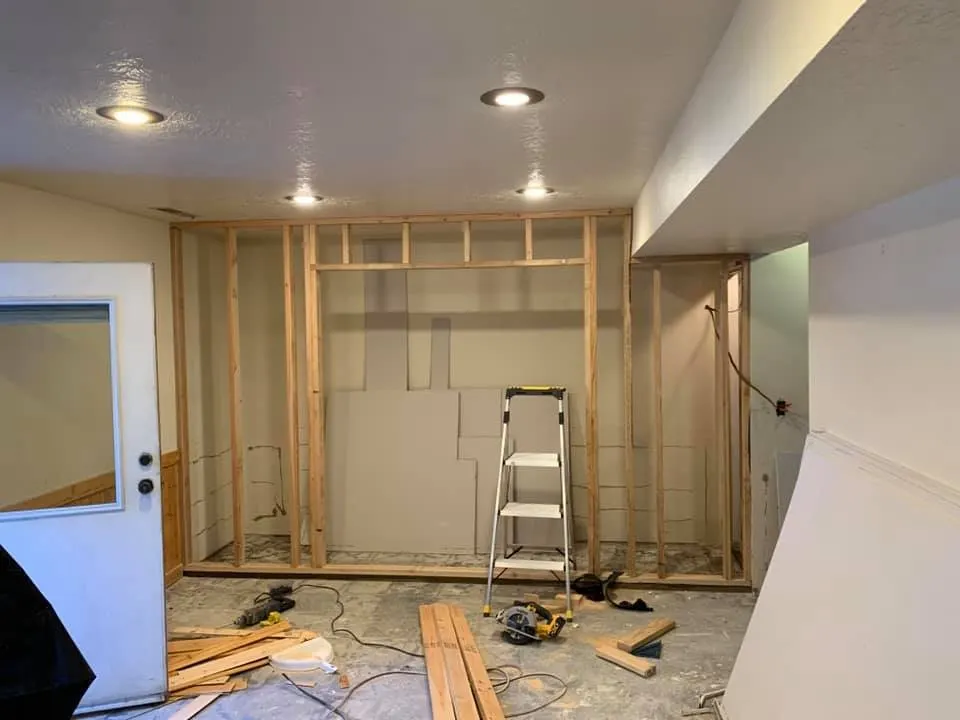 house renovation in progress by True-Blue Construction